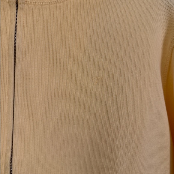 Women's Faconnable Yellow Front Zip Up Sweater Size L - Picture 3 of 8